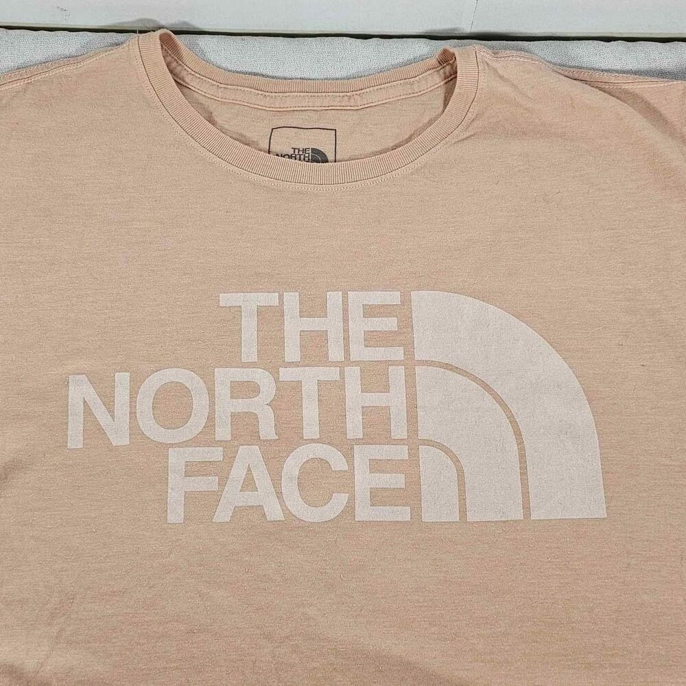 Men's Northface Light Peach Short Sleeved T-Shirt - Size Men's XL